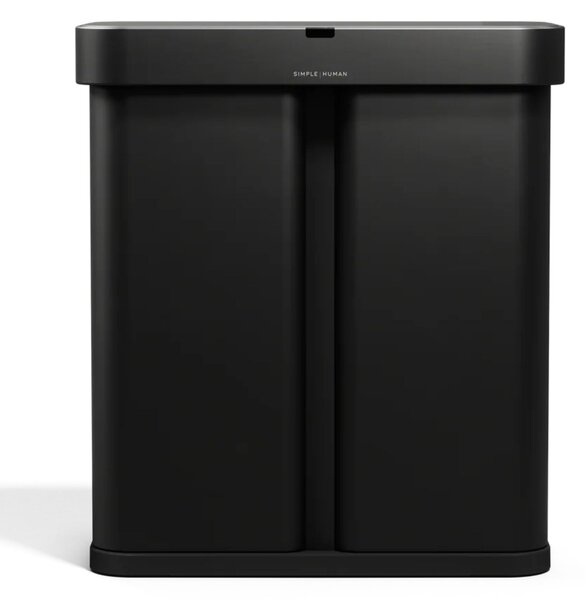 Simplehuman bezdotykový odpadkový koš DUAL SENSOR, 58 L (34/24), hlasové ovládání, černý