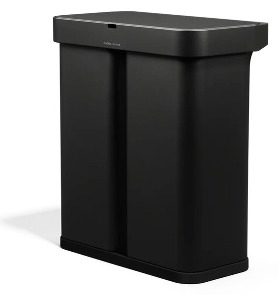 Simplehuman bezdotykový odpadkový koš DUAL SENSOR, 58 L (34/24), hlasové ovládání, černý