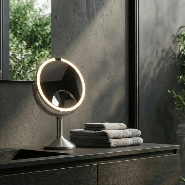 Kosmetické zrcátko Simplehuman Sensor TRIO MAX, DUAL LED osvětlení, 1x/5x/10, síťové