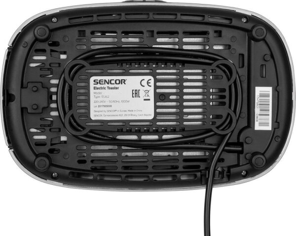 Sencor - Topinkovač s dvěma otvory a rozpékačem 1000W/230V stříbrná