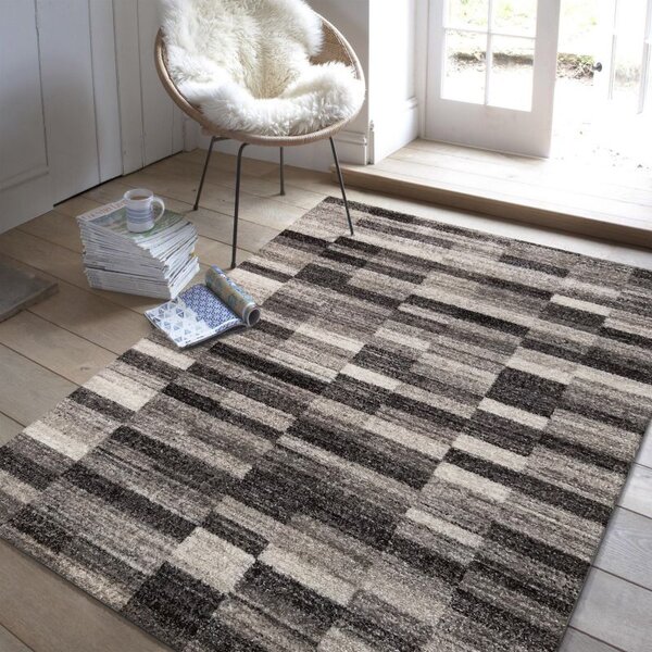 Makro Abra Moderní kusový koberec Panamero 01 Kostky šedý Rozměr: 60x100 cm