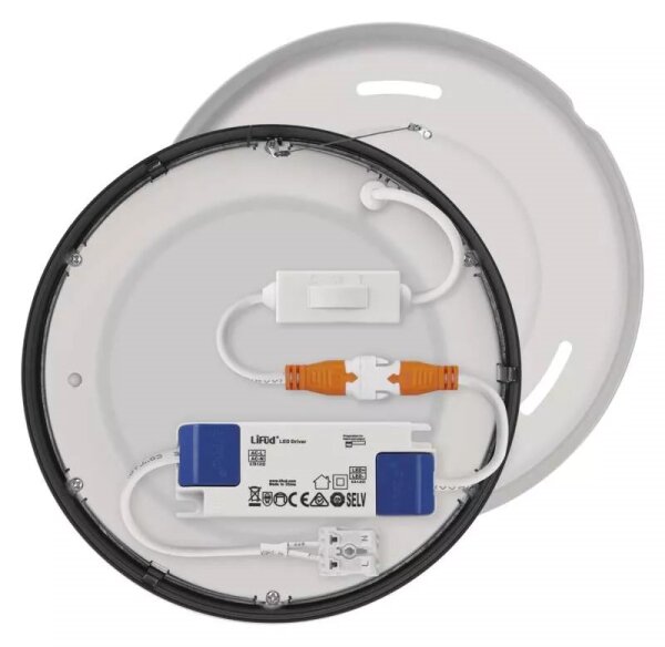 LED Stropní svítidlo LED/12,5W/230V 3000/3500/4000K pr. 17 cm černá