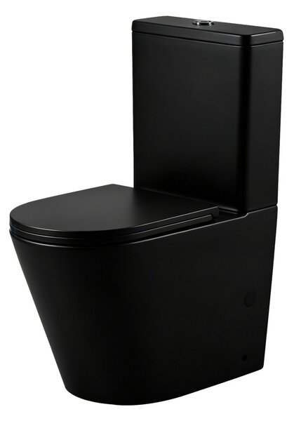 Erga Tina, WC kombi mísa 620x365x820 mm, Rimless + funkce bidetu + toaletní sedátko, černá matná, ERG-V03-TINA-RIM-BID-BK