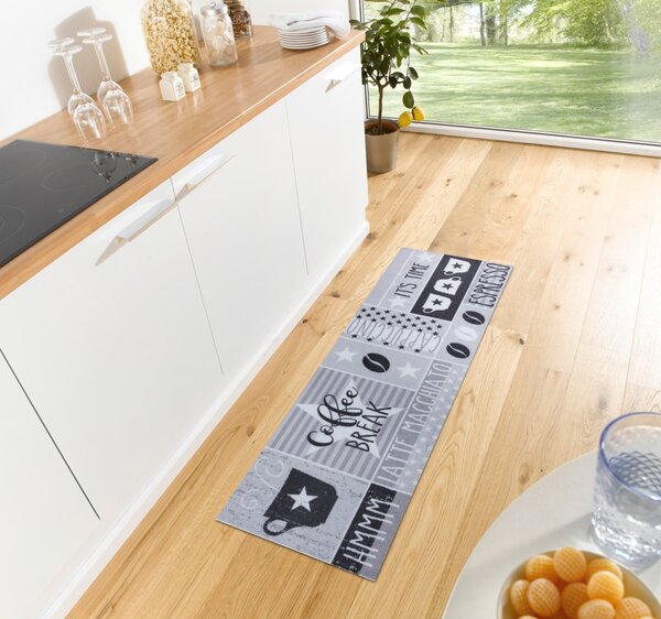 Hanse Home, Běhoun Cook & Clean 105723 Grey Black White, 50x150, šedá, kuchyně