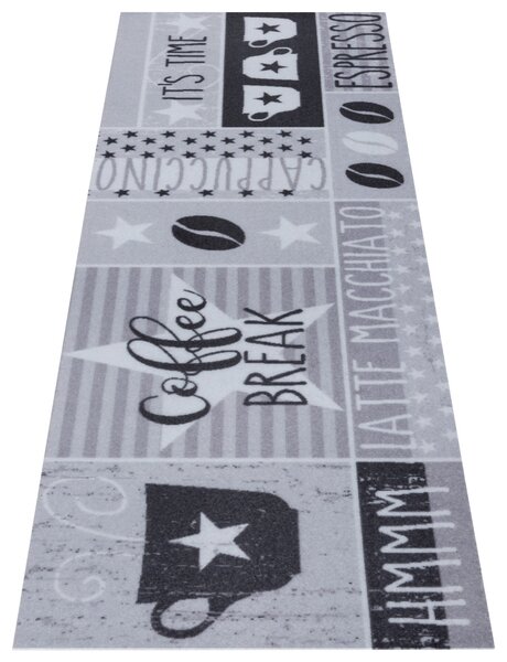 Hanse Home, Běhoun Cook & Clean 105723 Grey Black White, 50x150, šedá, kuchyně
