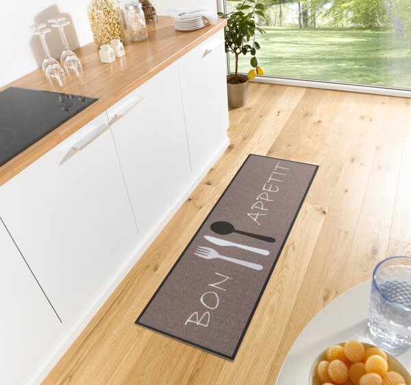 Hanse Home, Běhoun Cook & Clean 105724 Brown White, 50x150, hnědá, kuchyně