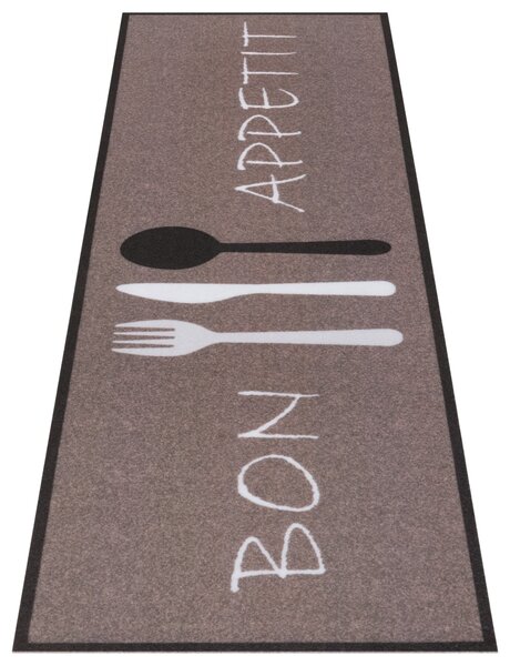 Hanse Home, Běhoun Cook & Clean 105724 Brown White, 50x150, hnědá, kuchyně