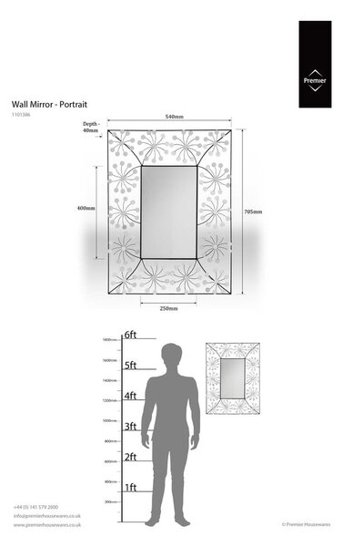 Nástěnné zrcadlo 56x70 cm Floret – Premier Housewares