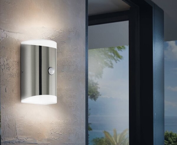 Eglo 75544-LED Venkovní nástěnné svítidlo se senzorem CARPINERA 2xGU10/4,6W/230V