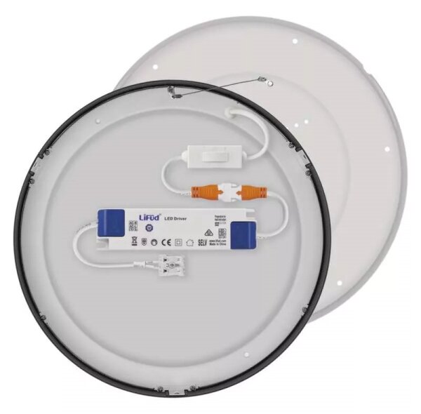 LED Stropní svítidlo LED/28,5W/230V 3000/3500/4000K pr. 30 cm černá