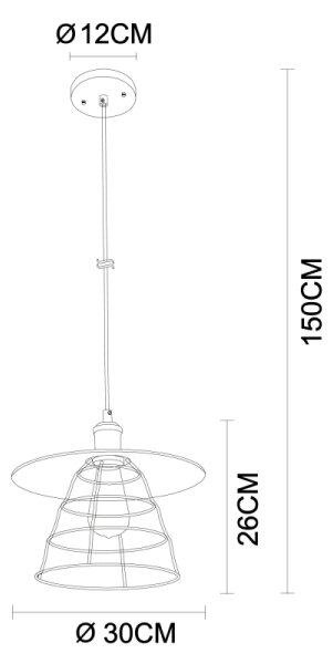 Globo 15086BH1 - Lustr na lanku VIEJO 1xE27/60W/230V