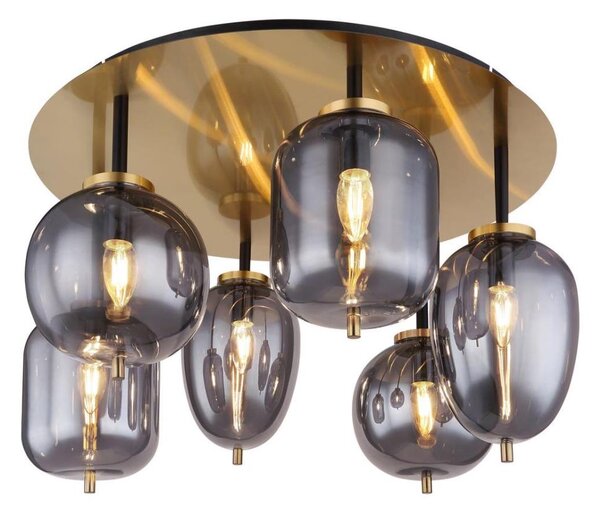 Globo 15345-6DMM - Přisazený lustr BLACKY 6xE14/40W/230V mosaz