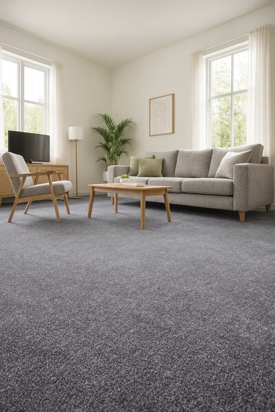 Condor Carpets, Metrážový koberec Prestige 376, na míru, šíře 4m, šedá, ab (mřížka), dětský pokoj