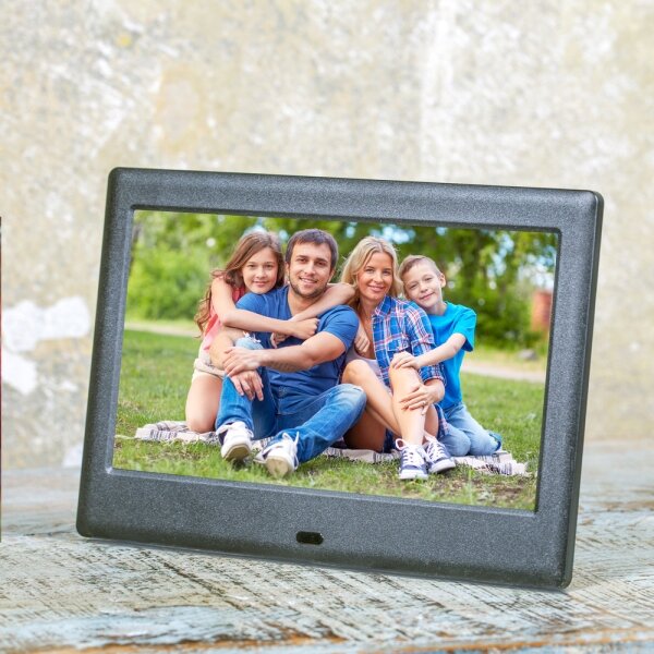 Sencor - Digitální fotorámeček 7" s reproduktorem 230V černá + dálkové ovládání