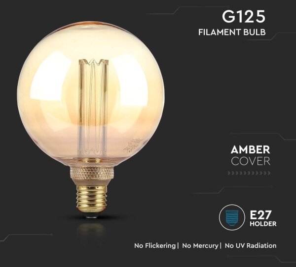 LED Žárovka FILAMENT G125 E27/4W/230V 1800K Art Edition