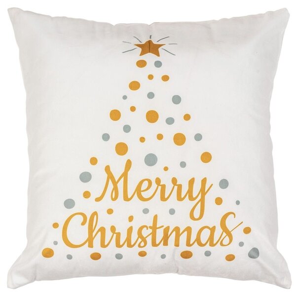 Tutumi Vánoční 3D povlak na polštář Merry Christmas I. 45x45 cm bílý