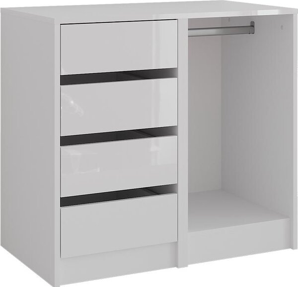 Kredenc Vicco Sherry Bílá/bílý vysoký lesk 80.2 x 76 cm 2 díly, Model 57717