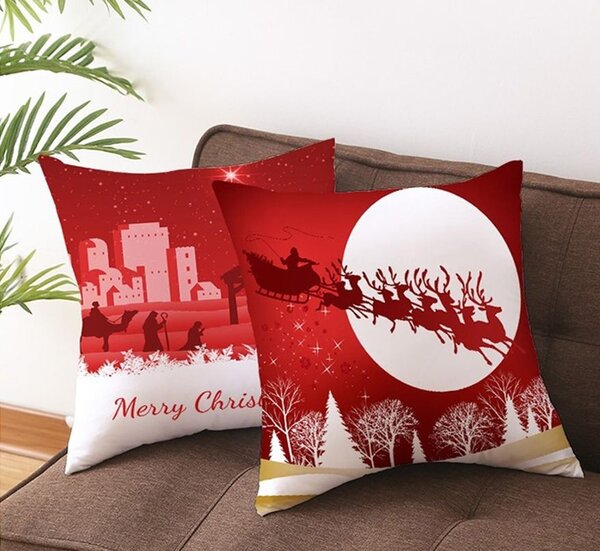 Tutumi Povlak na polštář 3D Merry Christmas zelený
