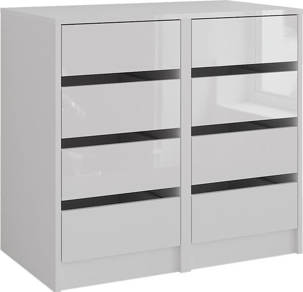 Kredenc Vicco Sherry Bílá/bílý vysoký lesk 80.2 x 76 cm Sada 2 kusů, Model 57718