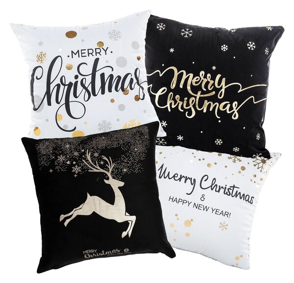 Tutumi Vánoční povlak na polštář Merry Christmas 45x45 cm černý