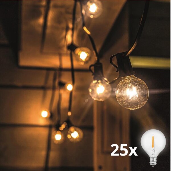 Solight WO794 - LED Venkovní dekorační řetěz GIRLANDA 25xE12 20m IP44 teplá bílá