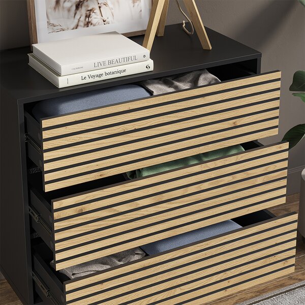 Komoda Vicco Eliza Zlatý dub power/antracit 80 x 81.2 cm 2 zásuvky, Model 55183
