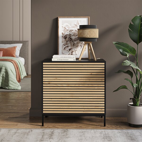 Komoda Vicco Eliza Zlatý dub power/antracit 80 x 81.2 cm 2 zásuvky, Model 55183