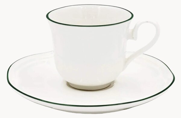 Sada porcelánových šálků na espresso's podšálky Teresa, 12 dílů