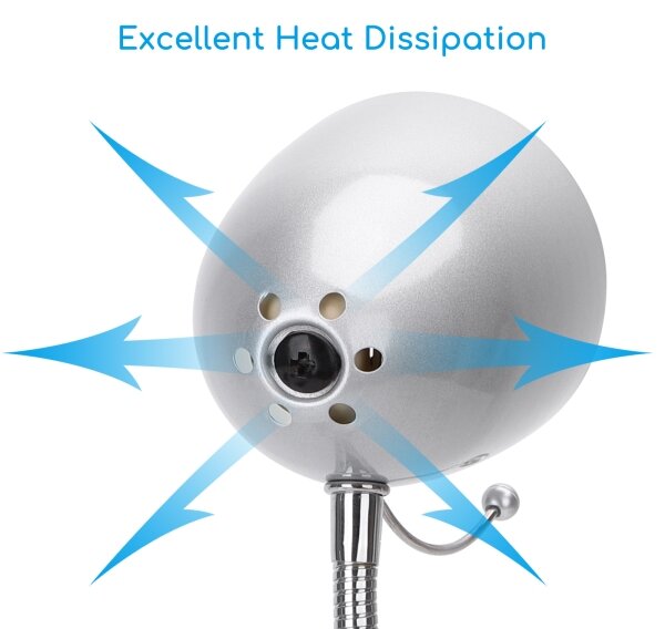 Aigostar - Stolní lampa s klipem 1xE27/11W/230V stříbrná/chrom