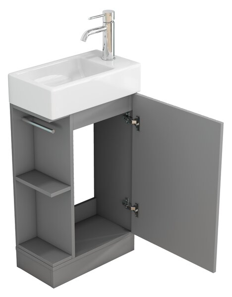 Volně stojící skříňka s umyvadlem Houseland Ruvin 46 cm šedá