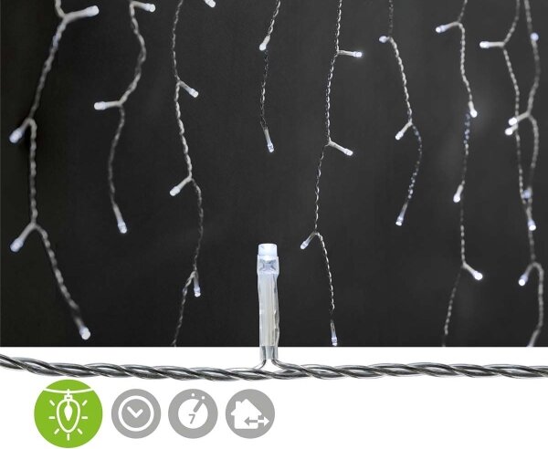 Nedis CLLC180C - LED závěs 180xLED/7 funkcí 10,9m IP44 studená bílá