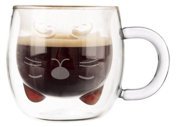 Dvoustěnný hrnek DOUBLE kočka 0,3 l