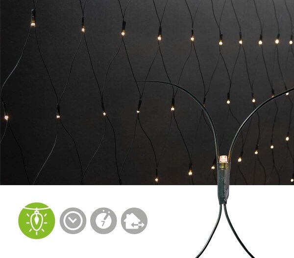 Nedis CLLN160 - LED závěs 160xLED/7 funkcí 5m IP44 teplá bílá