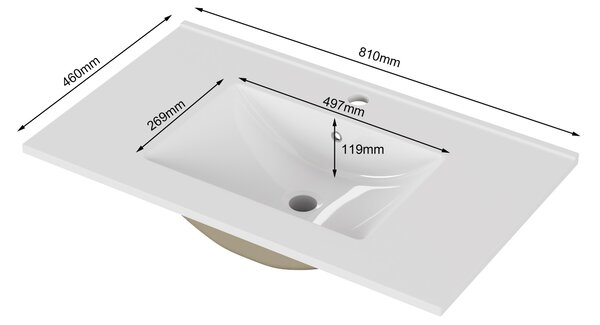 Zápustné umyvadlo Houseland Cavelo 80 cm bílé