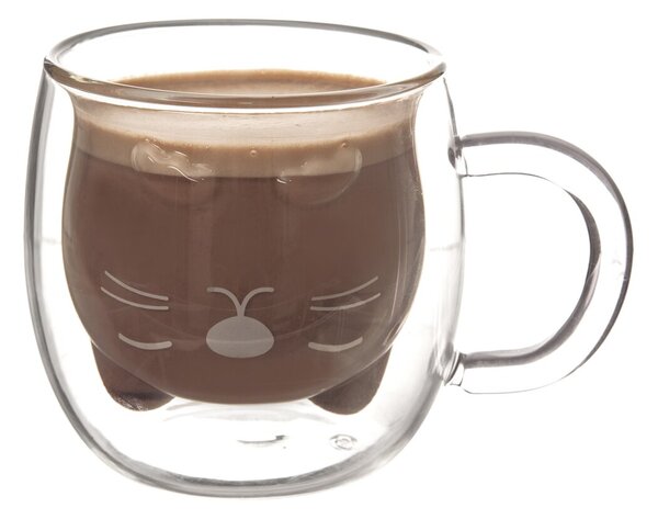 Dvoustěnný hrnek DOUBLE kočka 0,3 l