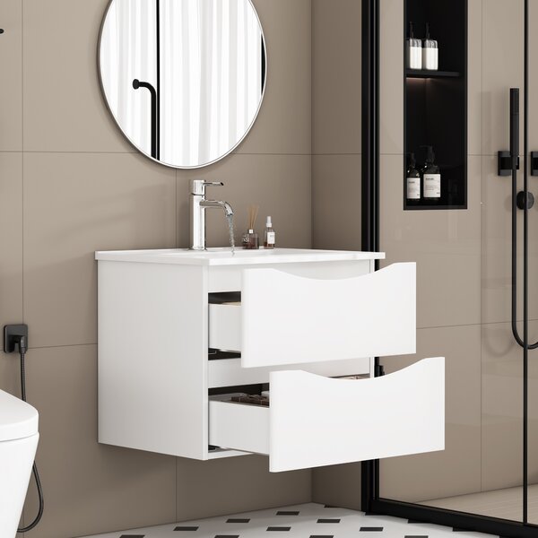 Závěsná skříňka pod umyvadlo Houseland Bravio 60 cm bílá