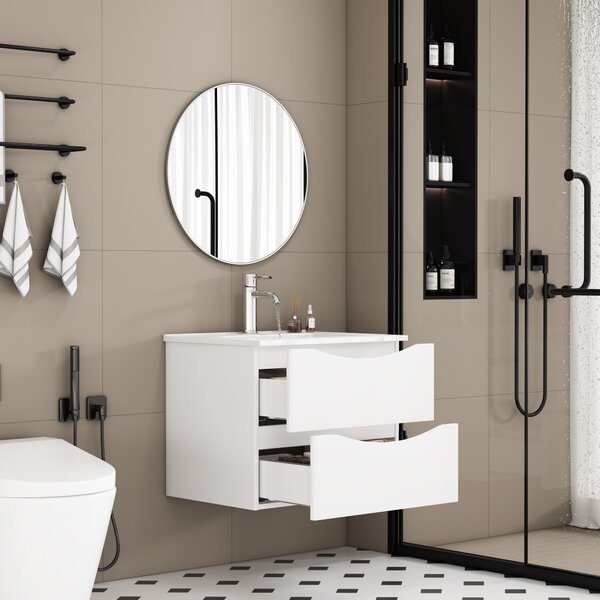 Závěsná skříňka pod umyvadlo Houseland Bravio 60 cm bílá