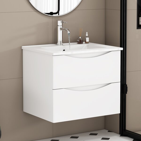 Závěsná skříňka pod umyvadlo Houseland Bravio 60 cm bílá