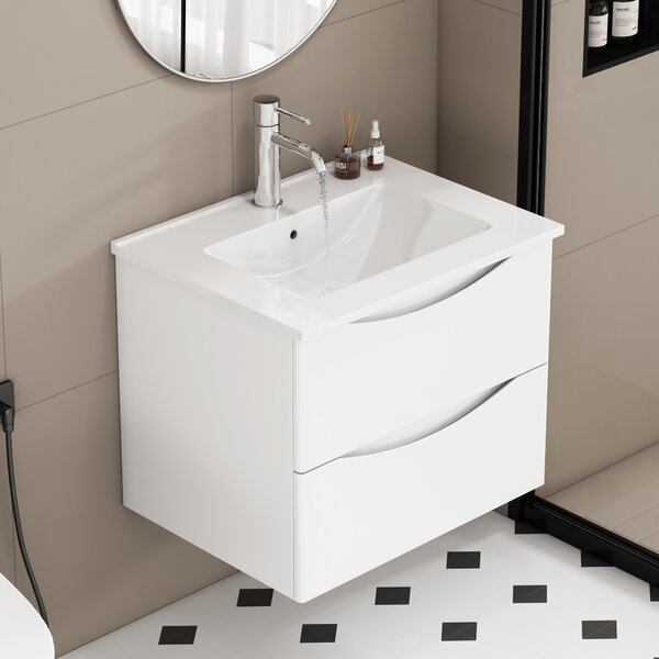 Závěsná skříňka pod umyvadlo Houseland Bravio 60 cm bílá