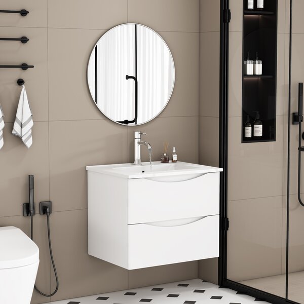 Závěsná skříňka pod umyvadlo Houseland Bravio 60 cm bílá