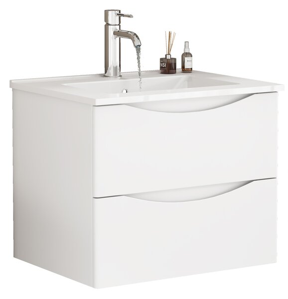 Závěsná skříňka pod umyvadlo Houseland Bravio 60 cm bílá