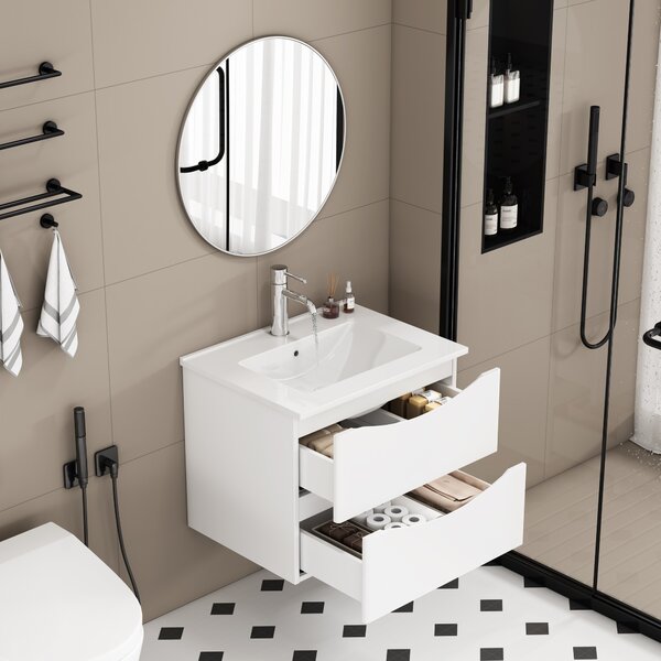 Závěsná skříňka pod umyvadlo Houseland Bravio 60 cm bílá