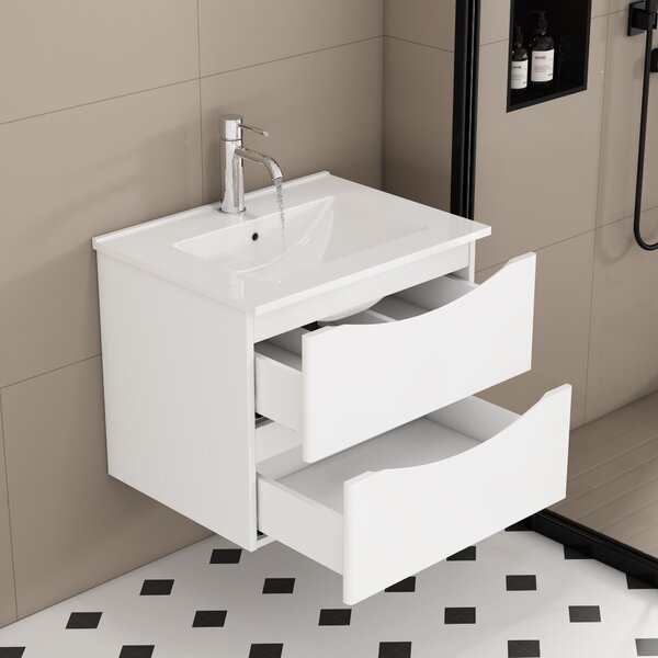 Závěsná skříňka pod umyvadlo Houseland Bravio 60 cm bílá