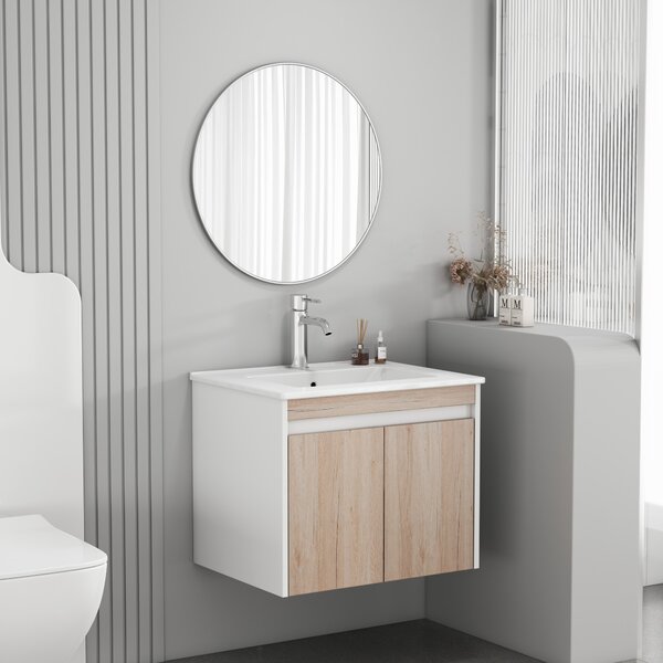 Závěsná skříňka pod umyvadlo Houseland Morvia 60 cm dub/bílá