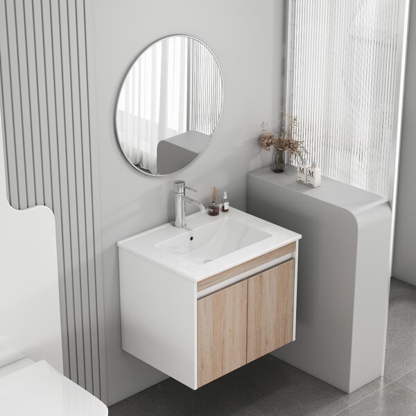 Závěsná skříňka pod umyvadlo Houseland Morvia 60 cm dub/bílá
