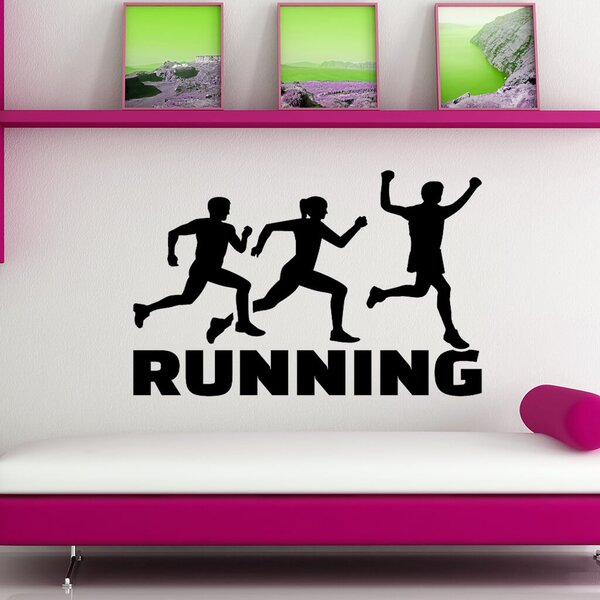 Živá Zeď Samolepka Running Barva: černá