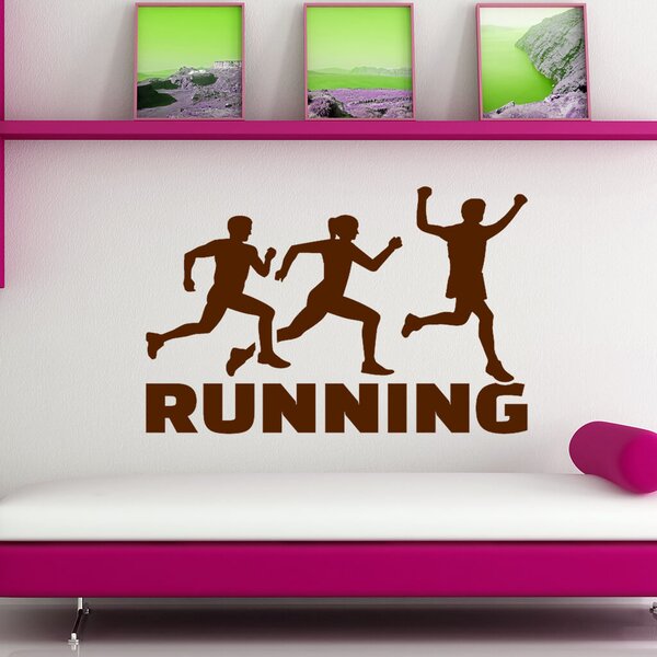 Živá Zeď Samolepka Running Barva: černá