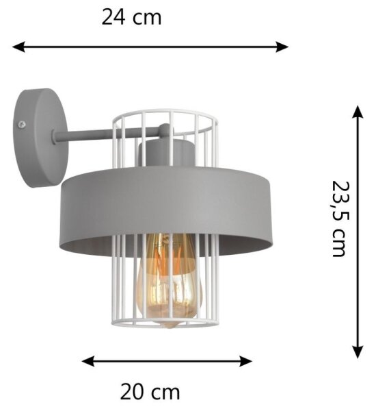 Nástěnné svítidlo VOLTA 1xE27/15W/230V šedá