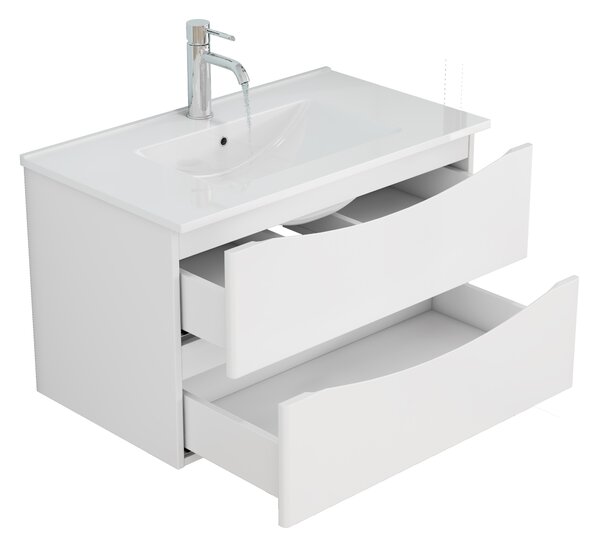 Závěsná skříňka pod umyvadlo Houseland Nirela 80 cm bílá