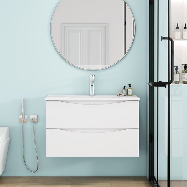 Závěsná skříňka pod umyvadlo Houseland Nirela 80 cm bílá